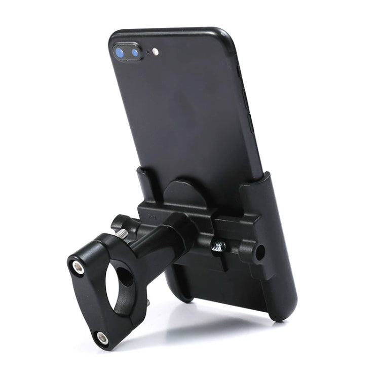 BENGGUO Bicycle Aluminum Alloy Mobile Phone Holder Electric Motorcycle Anti-Vibration Navigation Fixed Mobile Phone Holder Riding Equipment, Style:Handlebar Installation(Black) - Holders by BENGGUO | Online Shopping UK | buy2fix