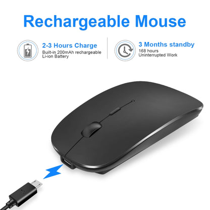 iMICE  E-1300 4 Keys 1600DPI Luminous Wireless Silent Desktop Notebook Mini Mouse, Style:Dual-modes Luminous Edition(Black) -  by iMICE | Online Shopping UK | buy2fix