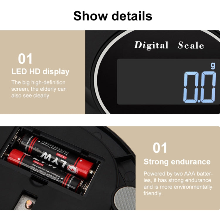 Home Kitchen Electronic Scale High Precision Stainless Steel Jewelry Scale, Style:No Edging, Specification:3kg/0.1g by buy2fix