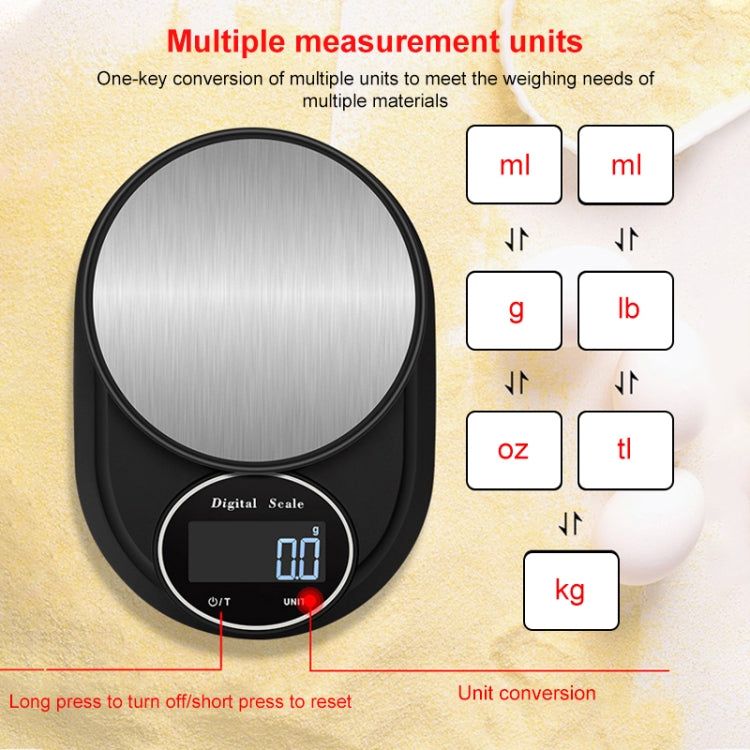 Home Kitchen Electronic Scale High Precision Stainless Steel Jewelry Scale, Style:No Edging, Specification:3kg/0.1g by buy2fix