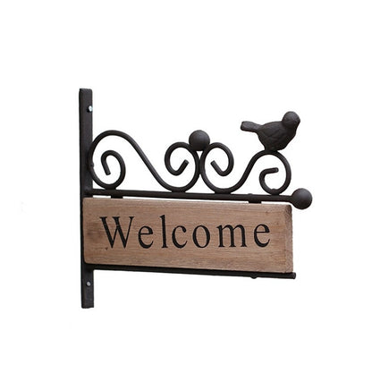 A20-AL1899  Country Pastoral Iron Birds Welcome Doorplate Wall Decoration Photography Props - Camera Accessories by buy2fix | Online Shopping UK | buy2fix