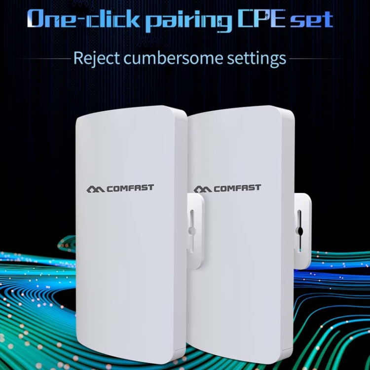 1 Pair COMFAST CF-E113A 3KM 300Mbps 5.8 Ghz High-Power Outdoor Engineering CPE Matching Bridge Set, US/EU Plug - Computer & Networking by COMFAST | Online Shopping UK | buy2fix