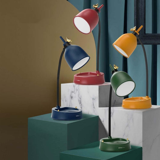 GIVELONG Forest Bird LED Touch Usb Table Lamp With Mobile Phone Holder Bedroom Bedside Night Light(GL363-4 Green) by buy2fix