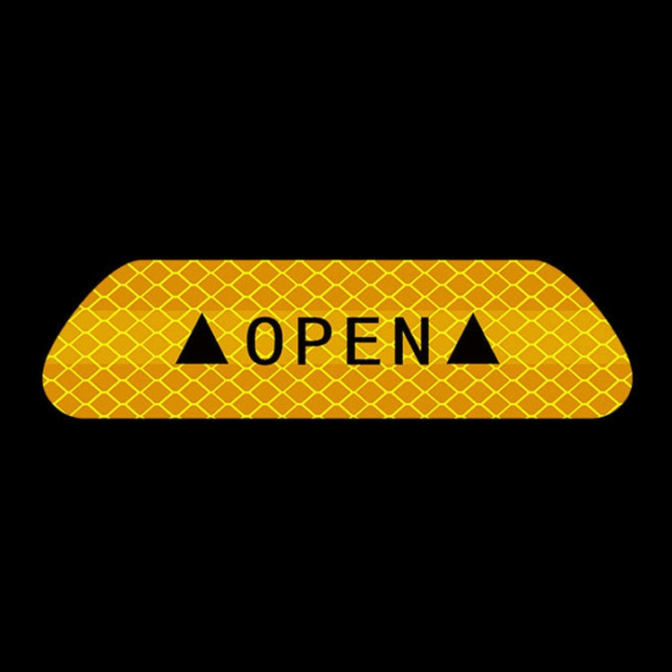 OPEN Reflective Tape Warning Mark Bicycle Accessories Car Door Stickers(Yellow) by buy2fix