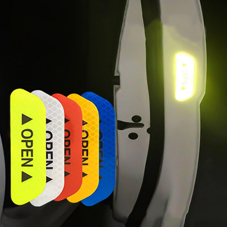 OPEN Reflective Tape Warning Mark Bicycle Accessories Car Door Stickers(Yellow) by buy2fix