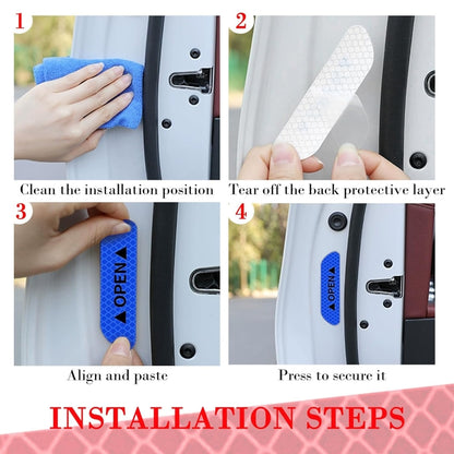 OPEN Reflective Tape Warning Mark Bicycle Accessories Car Door Stickers(Yellow) by buy2fix