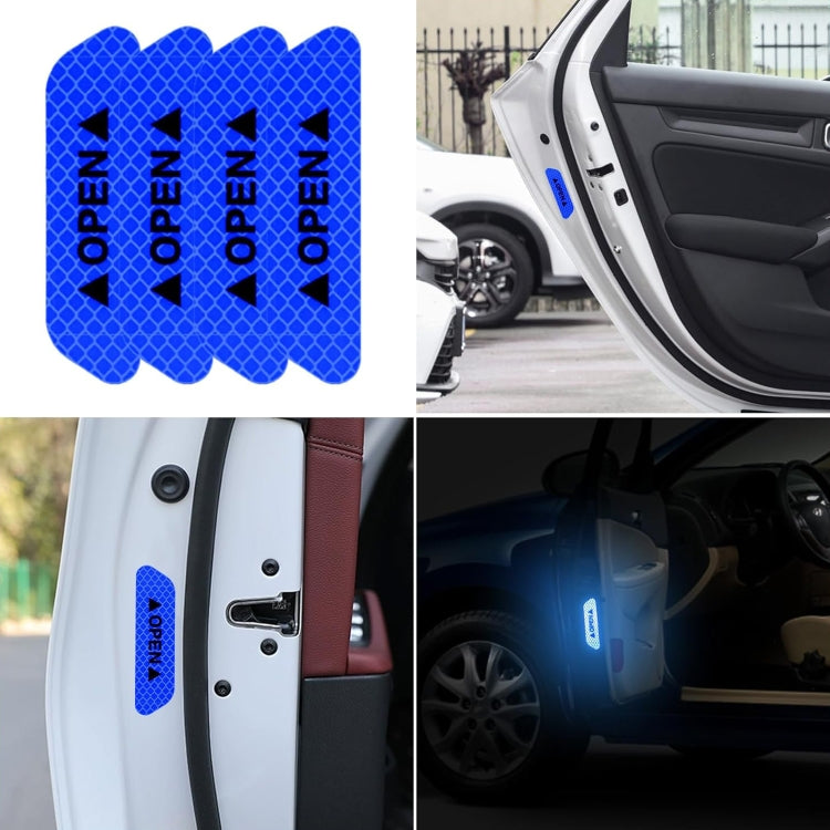 OPEN Reflective Tape Warning Mark Bicycle Accessories Car Door Stickers(Yellow) by buy2fix