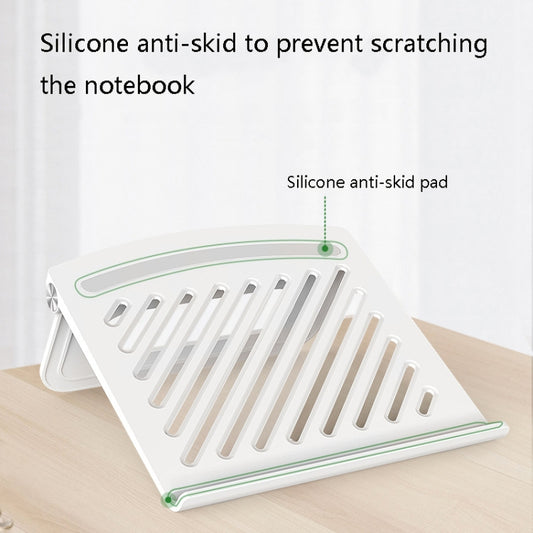 D1601 Laptop Support Folding Heightening Lifting Plate Cooling Bracket(White) by buy2fix