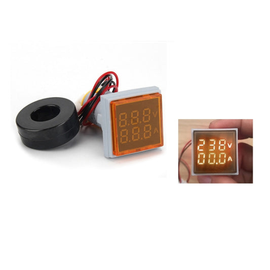 AD16-22FVA Square Signal Indicator Type Mini Digital Display AC Voltage And Current Meter(Yellow) - Consumer Electronics by buy2fix | Online Shopping UK | buy2fix