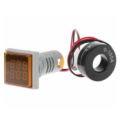 AD16-22FVA Square Signal Indicator Type Mini Digital Display AC Voltage And Current Meter(Yellow) - Consumer Electronics by buy2fix | Online Shopping UK | buy2fix