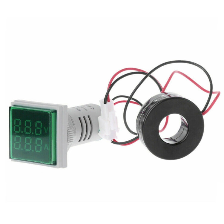 AD16-22FVA Square Signal Indicator Type Mini Digital Display AC Voltage And Current Meter(Green) - Consumer Electronics by buy2fix | Online Shopping UK | buy2fix