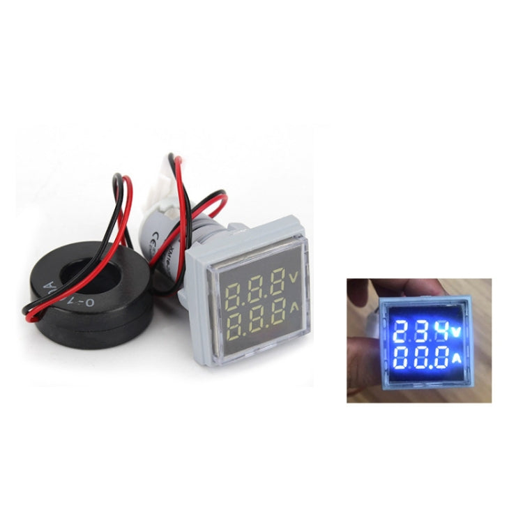 AD16-22FVA Square Signal Indicator Type Mini Digital Display AC Voltage And Current Meter(White) - Consumer Electronics by buy2fix | Online Shopping UK | buy2fix