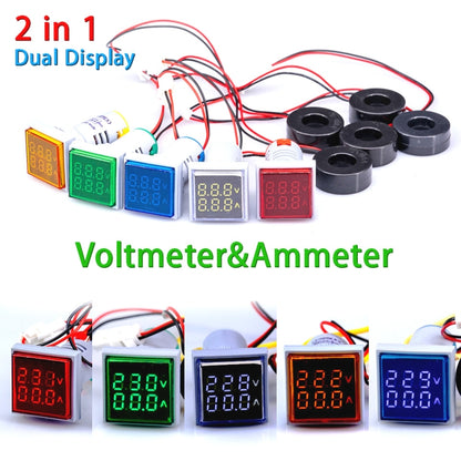 AD16-22FVA Square Signal Indicator Type Mini Digital Display AC Voltage And Current Meter(Green) - Consumer Electronics by buy2fix | Online Shopping UK | buy2fix