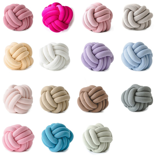 Hand-Made Knotted Ball Pillow, Size: Diameter: 25~30cm(Camel Grey) by buy2fix