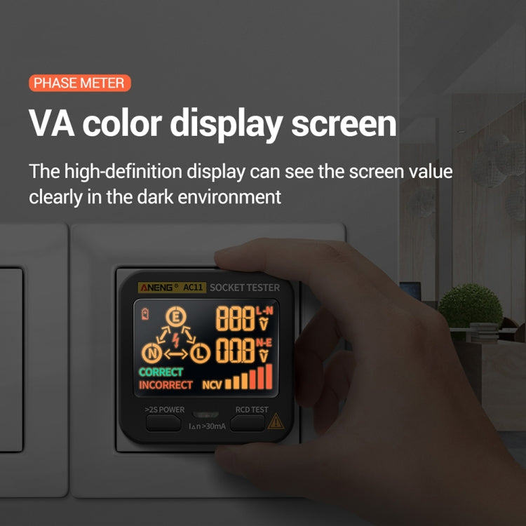 ANENG AC11 Multifunctional Digital Display Socket Tester Electrical Ground Wire Tester(US Plug) - Consumer Electronics by ANENG | Online Shopping UK | buy2fix