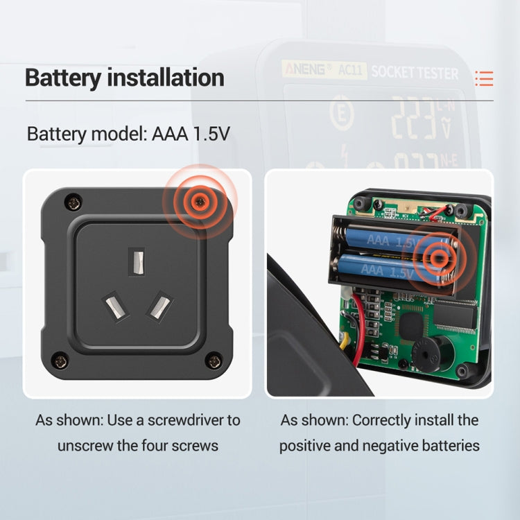 ANENG AC11 Multifunctional Digital Display Socket Tester Electrical Ground Wire Tester(AU Plug) - Consumer Electronics by ANENG | Online Shopping UK | buy2fix