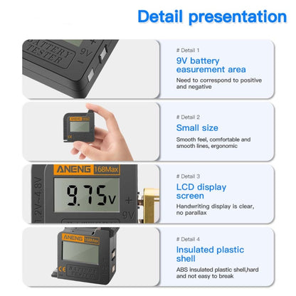 2 PCS ANENG 168MAX Portable Battery Tester High-Precision Battery Power Tester Battery Capacity Tester - Consumer Electronics by ANENG | Online Shopping UK | buy2fix