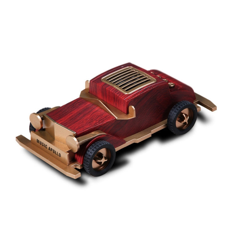 AS60 Retro Car Shape Wooden Subwoofer Mini Wireless Bluetooth Speaker(Dark Wood) - Mini Speaker by buy2fix | Online Shopping UK | buy2fix