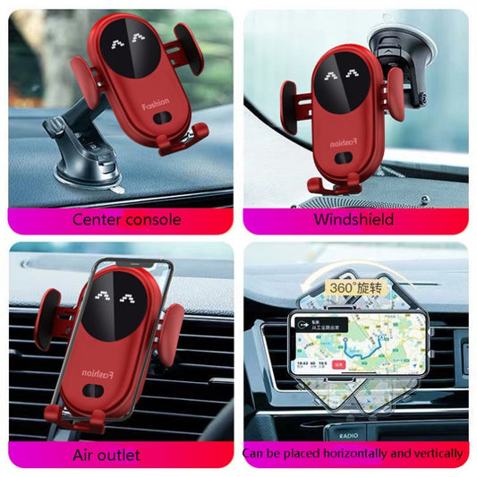 S11 Smart Infrared Sensor Car Wireless Charger, Colour: Red (With Suction Cup Bracket) by buy2fix