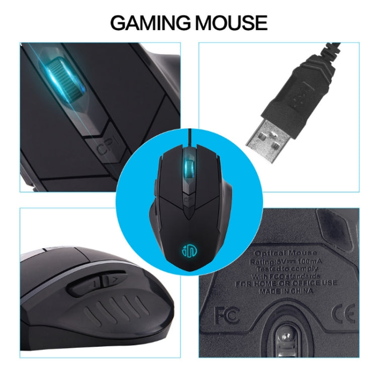 Inphic PW1 Game Mute Macro Definition Illuminated Wired Mouse, Cable Length: 1.5m(Titanium Gray Game Version) - Computer & Networking by Inphic | Online Shopping UK | buy2fix