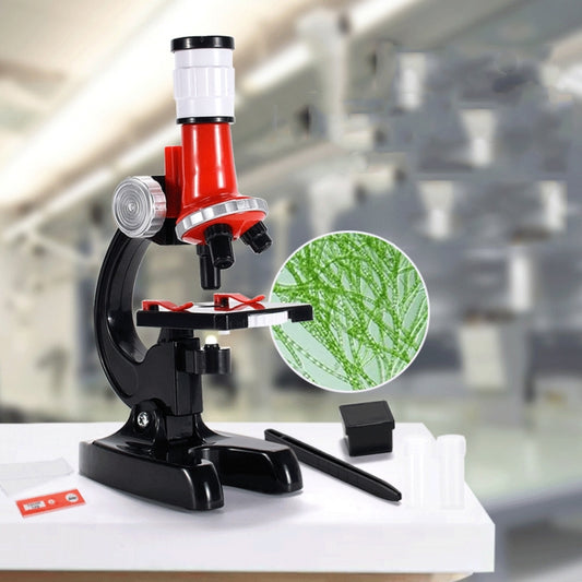 HD 1200 Times Microscope Toys Primary School Biological Science Experiment Equipment Children Educational Toys(Red) by buy2fix