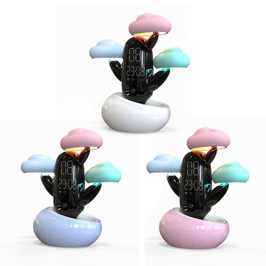 Cloud Weather Time Light Multifunctional Smart Induction Child Wake Up Alarm Clock(Pink) by buy2fix