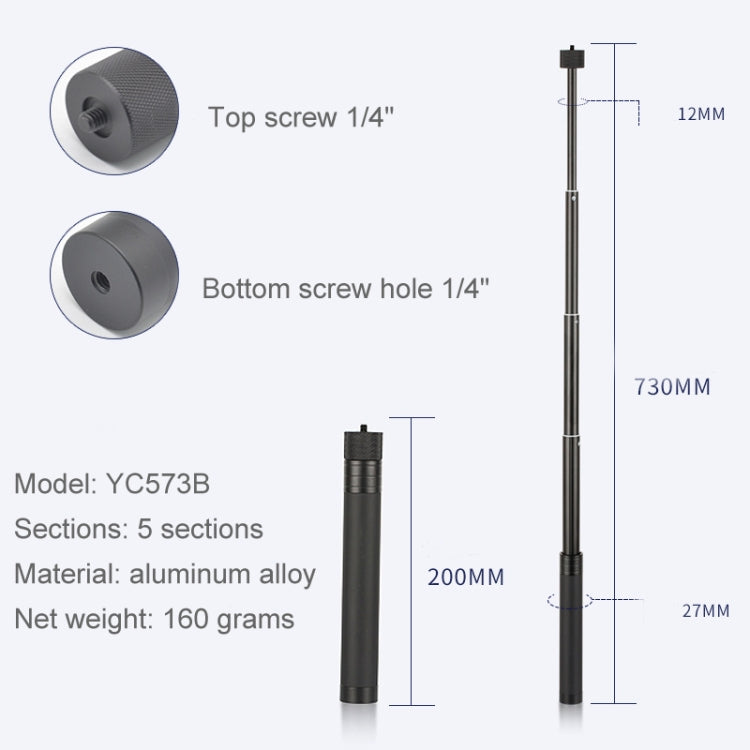 YC573B Extension Rod Stabilizer Dedicated Selfie Extension Rod for Feiyu G5 / SPG / WG2 Gimbal, DJI Osmo Pocket / Pocket 2 - DJI & GoPro Accessories by buy2fix | Online Shopping UK | buy2fix