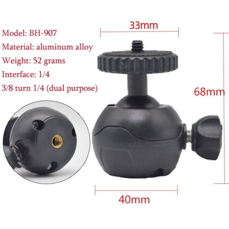 BH-907 Mini Desktop Aluminum Alloy Tripod Mini Ball Head 360 Degree Pan 90 Degree Tilt Tripod - Camera Accessories by buy2fix | Online Shopping UK | buy2fix