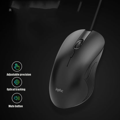 Inphic PB1 Business Office Mute Gaming Wired Mouse, Cable Length: 1.5m, Colour: Classic Back Breathing Light - Wired Mice by Inphic | Online Shopping UK | buy2fix