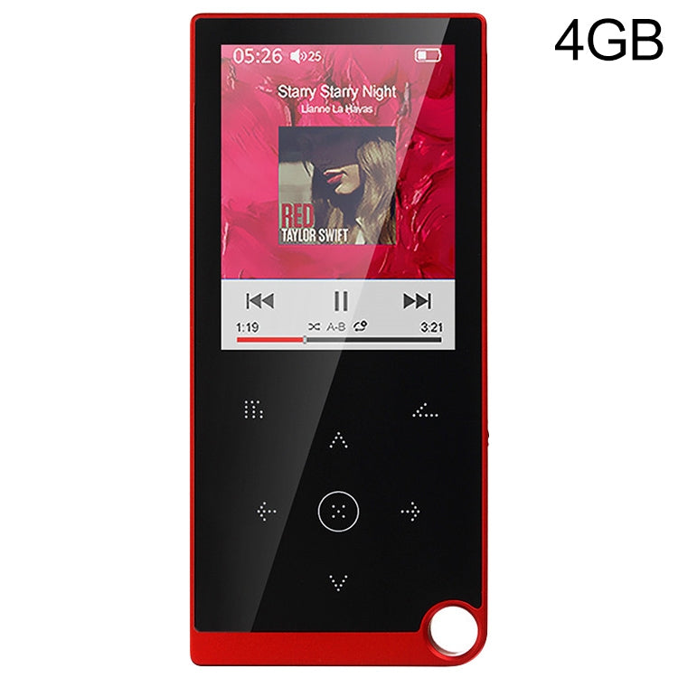 E05 2.4 inch Touch-Button MP4 / MP3 Lossless Music Player, Support E-Book / Alarm Clock / Timer Shutdown, Memory Capacity: 4GB without Bluetooth(Red) - Consumer Electronics by buy2fix | Online Shopping UK | buy2fix