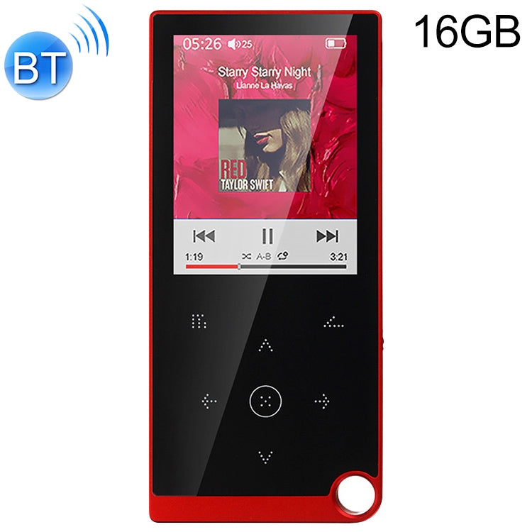 E05 2.4 inch Touch-Button MP4 / MP3 Lossless Music Player, Support E-Book / Alarm Clock / Timer Shutdown, Memory Capacity: 16GB Bluetooth Version(Red) - Consumer Electronics by buy2fix | Online Shopping UK | buy2fix