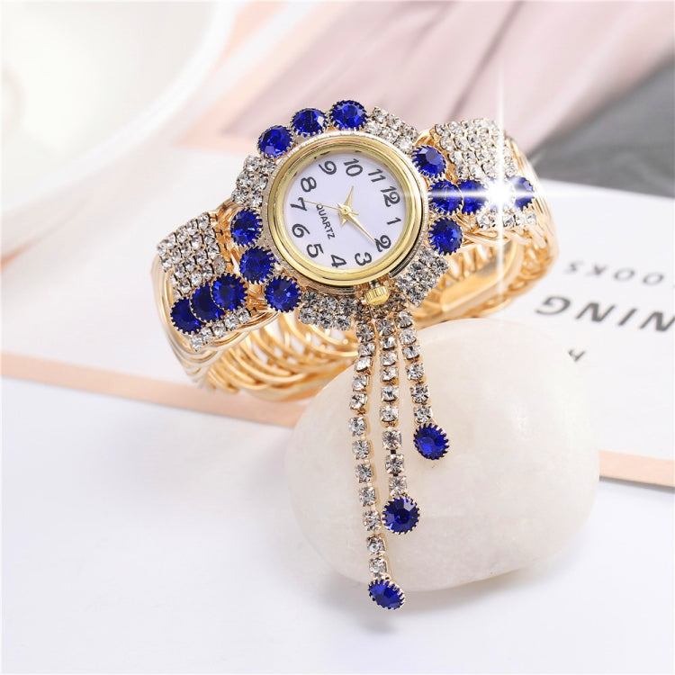 Ladies Bracelet Watch Quartz Watch Personality Wild Watch with Diamonds Pendant(Blue) - Bracelet Watches by buy2fix | Online Shopping UK | buy2fix