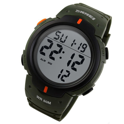 SKMEI 1068 Men Waterproof Outdoor Sports Digital Watch Student Fashion Watch(ArmyGreen) - Sport Watches by SKMEI | Online Shopping UK | buy2fix