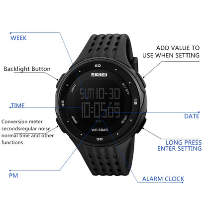 SKMEI 1219 Men Multi-Function Electronic Watch Outdoor Sports Watch(Blue) - Sport Watches by SKMEI | Online Shopping UK | buy2fix