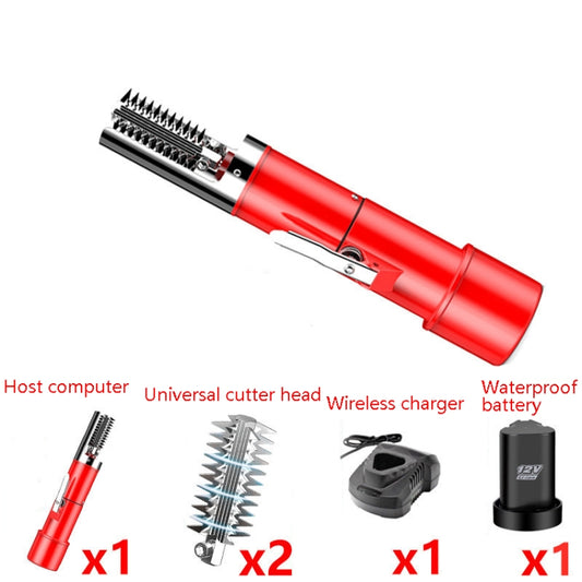 Electric Fish Scale Scraper Household Automatic Wireless Scraping Tool CN Plug Red Single Battery+Cutter Head by buy2fix