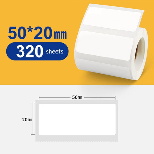 Thermal Label Paper Self-Adhesive Paper Fixed Asset Food Clothing Tag Price Tag for NIIMBOT B11 / B3S, Size: 50x20mm 320 Sheets - Consumer Electronics by buy2fix | Online Shopping UK | buy2fix