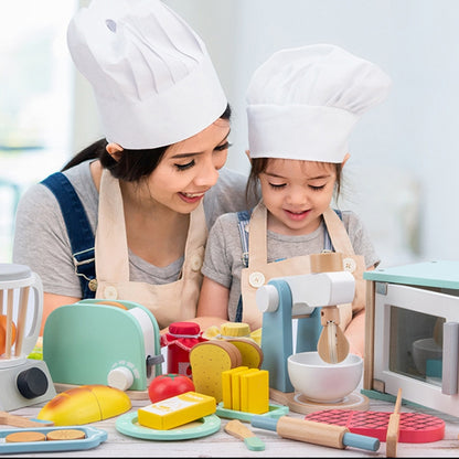 Children Simulation Kitchen Set Baby Wooden Food Cutting Pretend Play Toy Mini Oven - Pretend Play Toys by buy2fix | Online Shopping UK | buy2fix