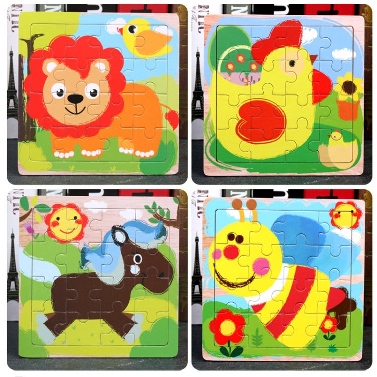 5 PCS KBX-017 Children Wooden Picture Puzzle Baby Early Education Toys(Bee) - Puzzle Toys by buy2fix | Online Shopping UK | buy2fix