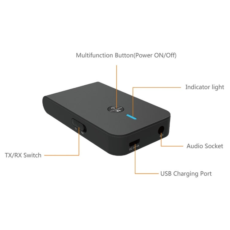 BT-6 2 In 1 Receiver & Transmitter Bluetooth 5.0 Audio Adapter - Apple Accessories by buy2fix | Online Shopping UK | buy2fix