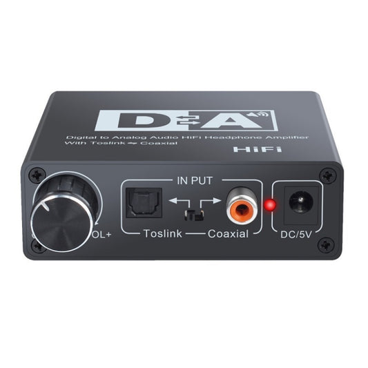 NK-C6 Optical Fiber To Analog Audio Converter Adjustable Volume Digital To Analog Decoder US Plug by buy2fix