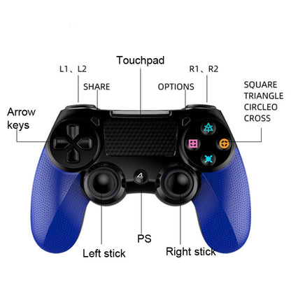 2 PCS Bluetooth Wireless Gamepad Touch Screen With Light Audio Dual Vibration Controller For PS4(Black) - Gamepads by buy2fix | Online Shopping UK | buy2fix