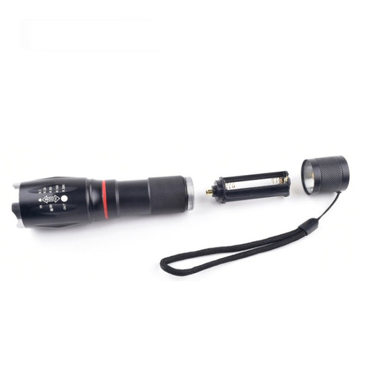 Telescopic Zoom Strong Light Flashlight Strong Magnetic Rechargeable LED Flashlight, Colour: Black Head (With Battery, EU Plug Charger) by buy2fix