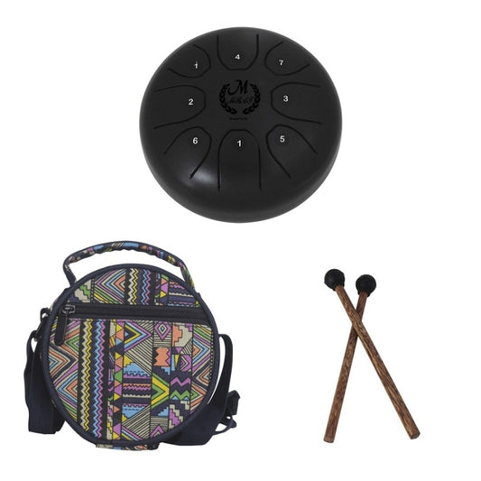 MEIBEITE 5.5-Inch C-Tune Sanskrit Drum Steel Tongue Empty Worry-Free Drum(Black) by MEIBEITE