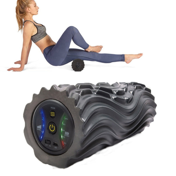 Three-zone Vibration Electric Muscle Relaxation Roller Vibration Massage Yoga Column Foam Roller, USB Model(Space Gray) - Yoga Blocks by buy2fix | Online Shopping UK | buy2fix