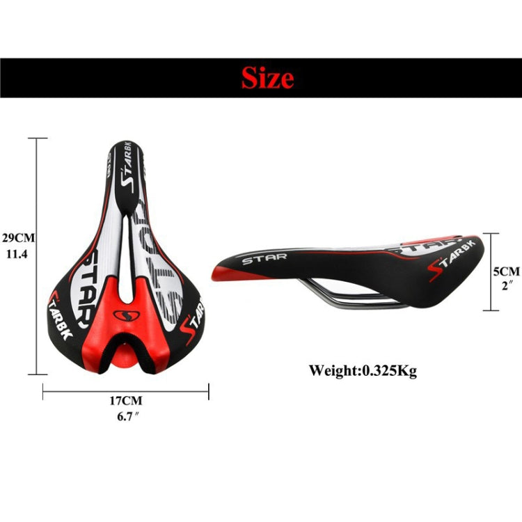 Bicycle Saddle Mountain Bike Road Bike Saddle Black Red - Outdoor & Sports by buy2fix | Online Shopping UK | buy2fix