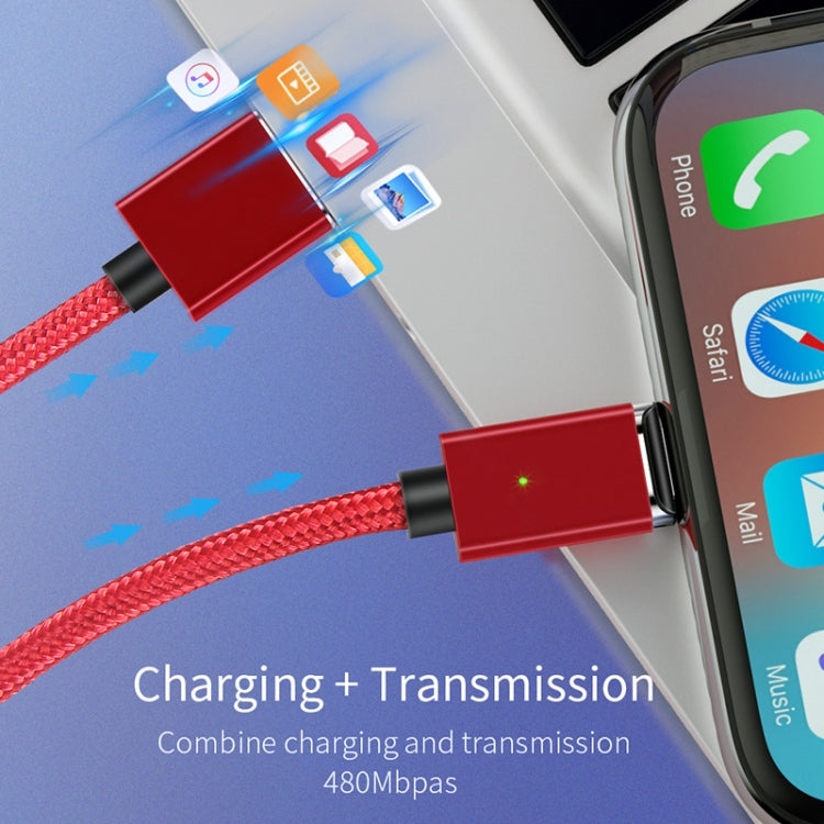 2 PCS ESSAGER Smartphone Fast Charging and Data Transmission Magnetic Cable with Micro USB Magnetic Head, Cable Length: 1m(Red) - Mobile Accessories by buy2fix | Online Shopping UK | buy2fix