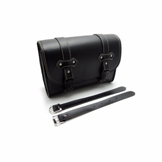 Motorcycle Saddle Bags Leather Storage Tool PU Leather Side Pouch Bags(Black) by buy2fix