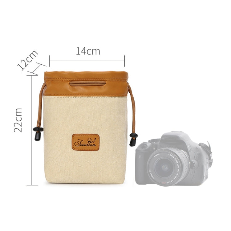 S.C.COTTON Liner Bag Waterproof Digital Protection Portable SLR Lens Bag Micro Single Camera Bag Photography Bag, Colour: Beige M - Camera Accessories by buy2fix | Online Shopping UK | buy2fix