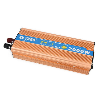 XUYUAN 2000W Inverter with USB Positive And Negative Reverse Connection Protection, Specification: Gold 12V to 110V - Modified Square Wave by buy2fix | Online Shopping UK | buy2fix