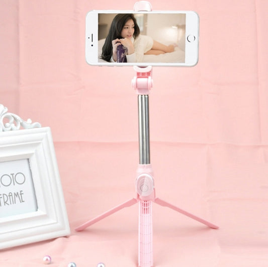 Bluetooth Tripod Selfie Stick Live Mobile Phone Holder(Pink) by buy2fix
